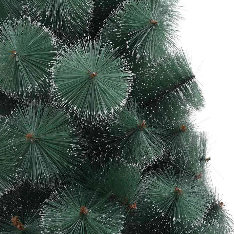 vidaXL Kunstmatige voorverlichte kerstboom met bollen set Groen 120 cm