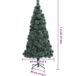 vidaXL Kunstmatige Voorverlichte Kerstboom met Ballenset Groen 120 cm