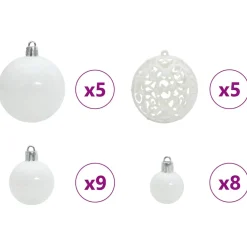 vidaXL Kunstmatige Voorverlichte Kerstboom met Ballenset Groen 120 cm