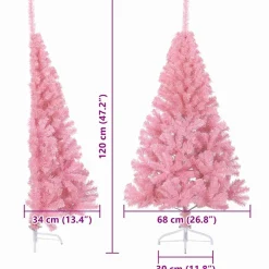 vidaXL Kunstmatig Voorverlicht Kerstboom met 150 LED Roze 120 cm PVC