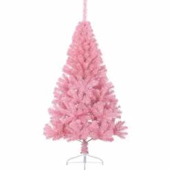 vidaXL Kunstmatig Voorverlicht Kerstboom met 150 LED Roze 120 cm PVC