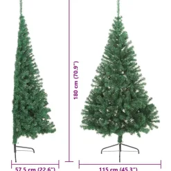 vidaXL Kunstmatig Voorverlicht Kerstboom met 300 LED Groen 180 cm PVC