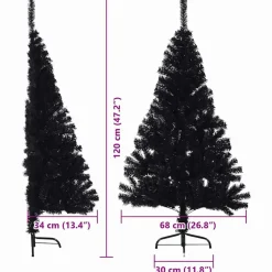 vidaXL Kunstmatig Voorverlicht Kerstboom met 150 LED Zwart 120 cm PVC