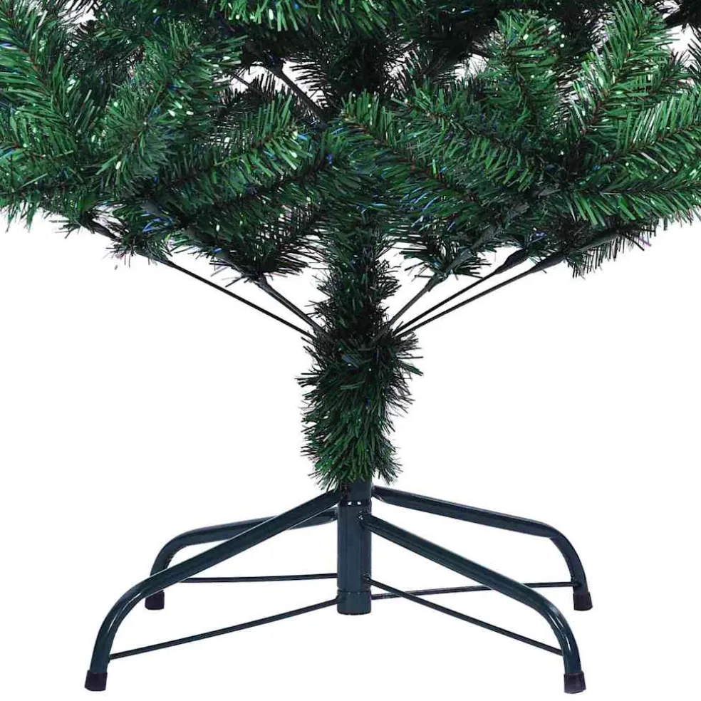 vidaXL Kunstmatig Voorverlicht Kerstboom Groen 120 cm PVC en Metaal