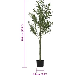 vidaXL Kunstolijfboom 450 blaadjes 120 cm groen