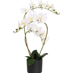 vidaXL Kunstorchidee met pot Wit 45 x 15 x 65 cm Stof, PE en PEVA