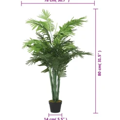 vidaXL Kunstpalmboom 18 bladeren 80 cm groen