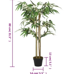 vidaXL Kunstplant bamboe 380 bladeren 80 cm groen