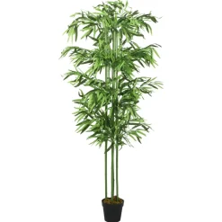 vidaXL Kunstplant bamboe 240 bladeren 80 cm groen