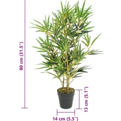 vidaXL Kunstplant bamboe 368 bladeren 80 cm groen