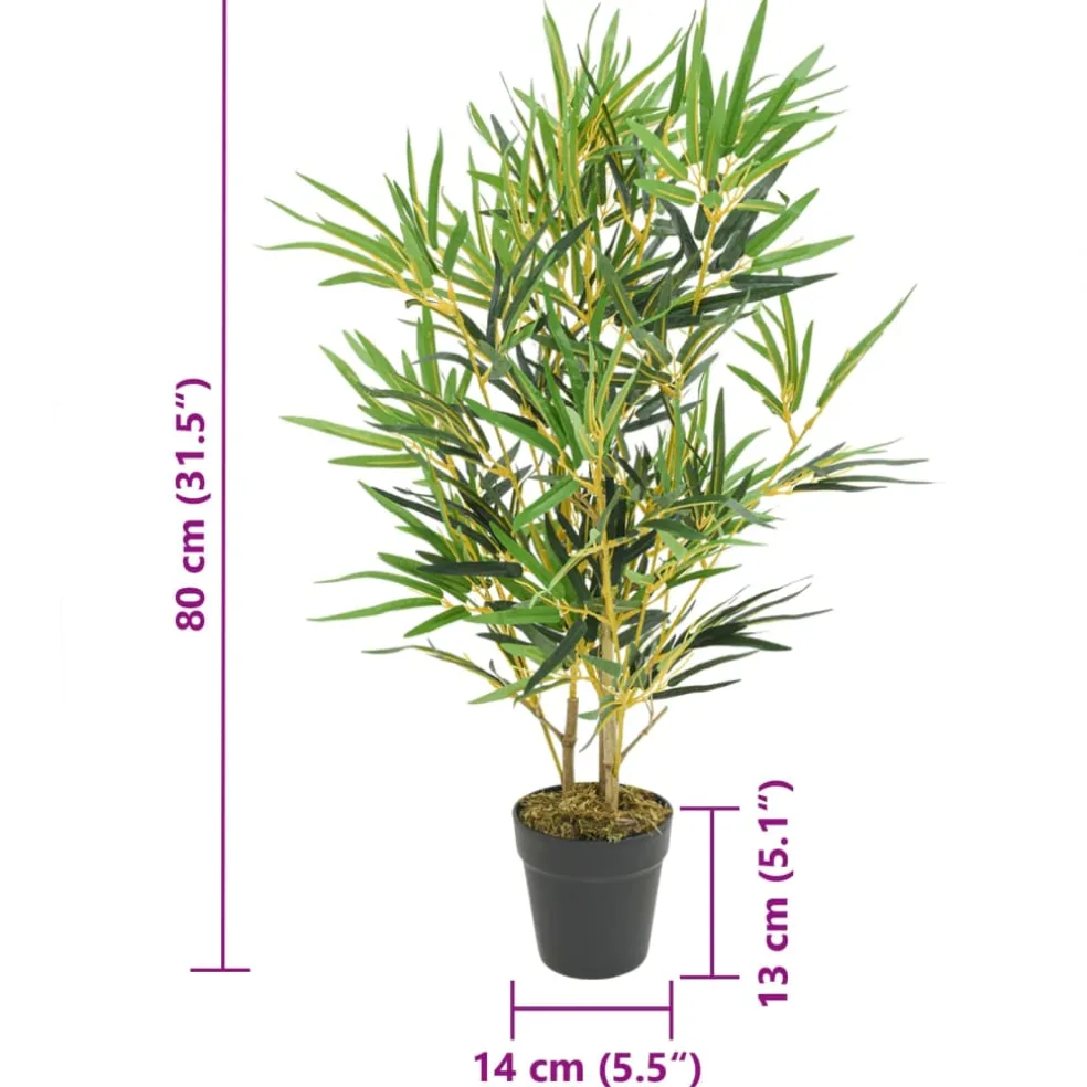 vidaXL Kunstplant bamboe 368 bladeren 80 cm groen