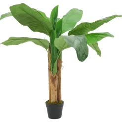 vidaXL Kunstplant bananenboom 9 bladeren 120 cm groen