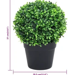 vidaXL Kunstplanten met pot 2 st buxus bolvorming 33 cm groen