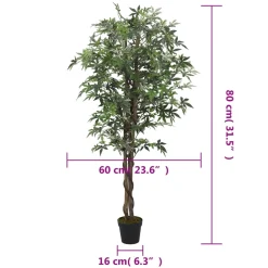 vidaXL Kunstplant esdoornboom 224 bladeren 80 cm groen