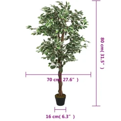 vidaXL Kunstplant ficus 378 bladeren 80 cm groen