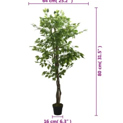 vidaXL Kunstplant ficus 378 bladeren 80 cm groen