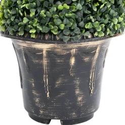 vidaXL Kunstplant met pot buxus spiraal 117 cm groen