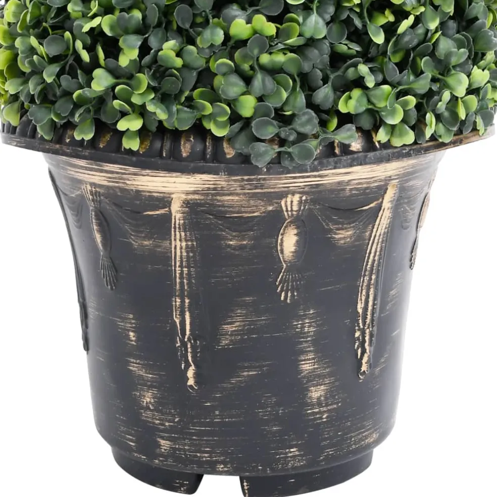 vidaXL Kunstplant met pot buxus spiraal 117 cm groen
