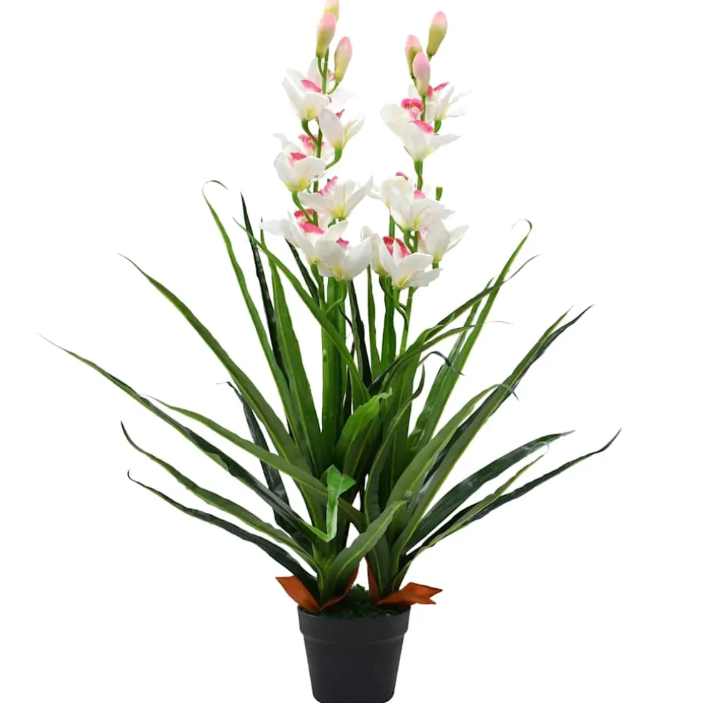 vidaXL Kunstplant met pot cymbidium orchidee 100 cm groen