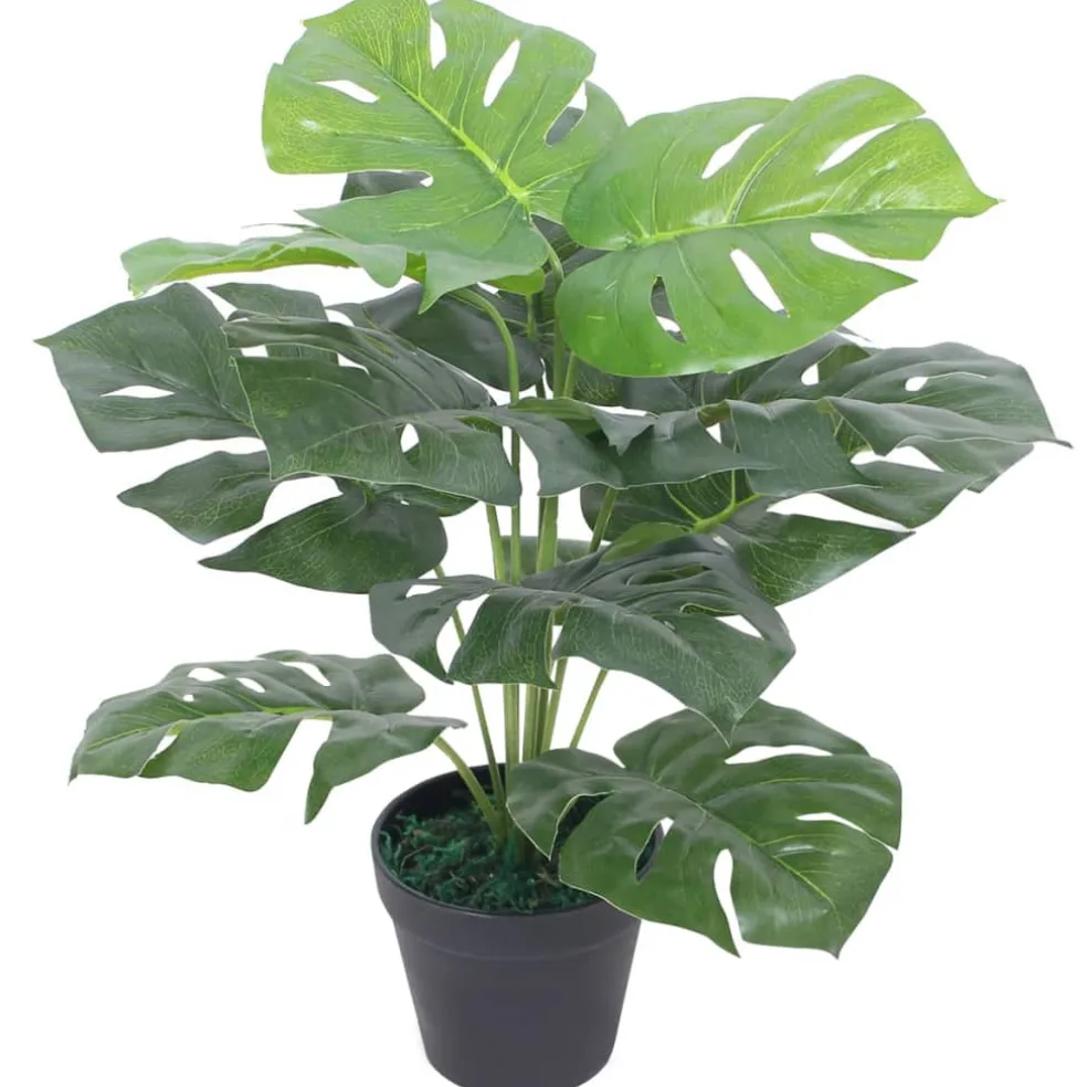 vidaXL Kunstplant met pot monstera 45 cm groen