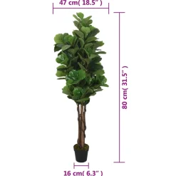 vidaXL Kunstvijgenboom 96 bladeren 80 cm groen