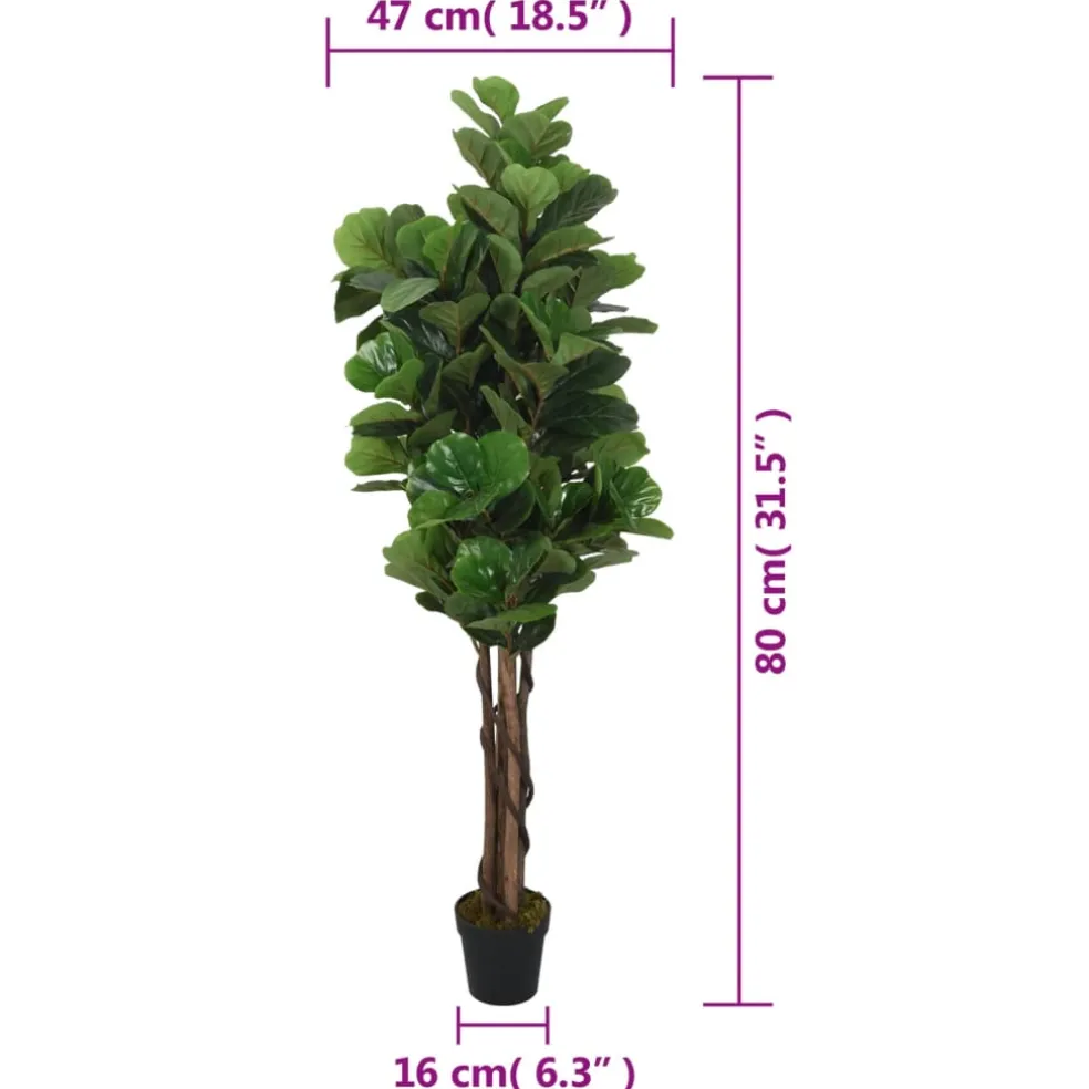 vidaXL Kunstvijgenboom 96 bladeren 80 cm groen