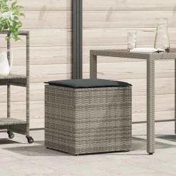vidaXL Kussenbox met opslag Grijs 50 x 50 x 50 cm poly rattan