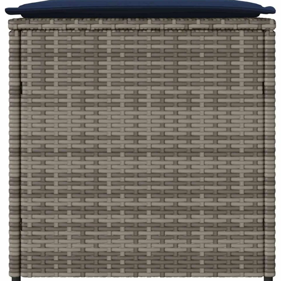 vidaXL Kussenbox met opslag Grijs 50 x 50 x 50 cm poly rattan
