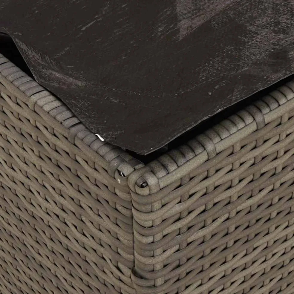 vidaXL Kussenbox met opslag Grijs 50 x 50 x 50 cm poly rattan