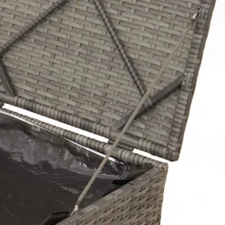 vidaXL Kussenbox met opslag Grijs 50 x 50 x 50 cm poly rattan