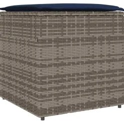 vidaXL Kussenbox met opslag Grijs 50 x 50 x 50 cm poly rattan