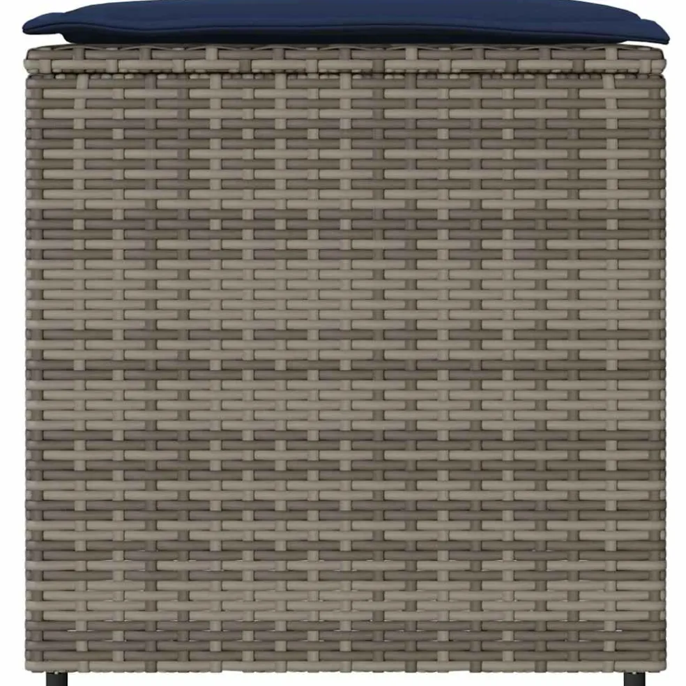 vidaXL Kussenbox met opslag Grijs 50 x 50 x 50 cm poly rattan