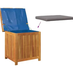 vidaXL Kussenbox voor buiten 60x50x61 cm massief acaciahout