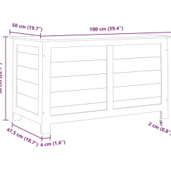 vidaXL Kussenbox 100x50x56 cm massief vurenhout