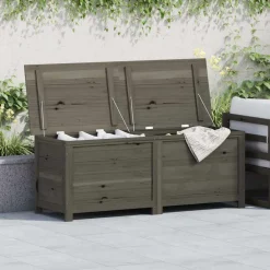 vidaXL Kussenbox 150x50x56 cm massief vurenhout antracietkleurig