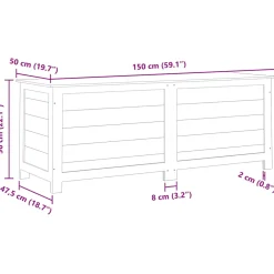 vidaXL Kussenbox 150x50x56 cm massief vurenhout antracietkleurig