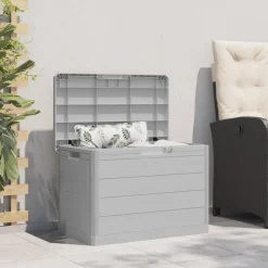 vidaXL Kussenbox 77,5x44,5x53 cm polypropeen grijs