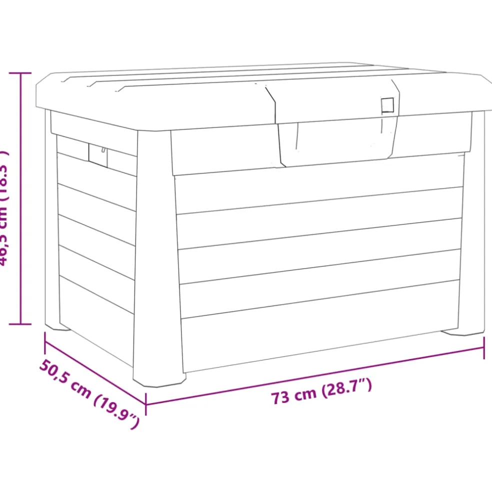 vidaXL Kussenbox 73x50,5x46,5 cm polypropeen antracietkleurig