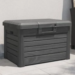 vidaXL Kussenbox 73x50,5x46,5 cm polypropeen antracietkleurig