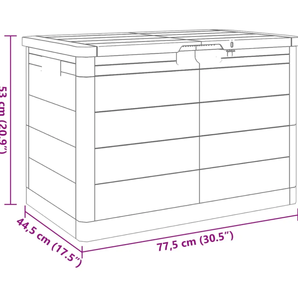 vidaXL Kussenbox 77,5x44,5x53 cm polypropeen bruin