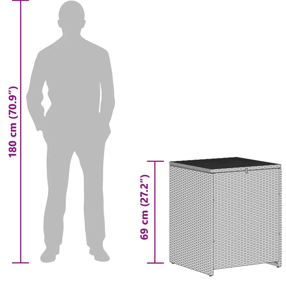 vidaXL Kussenbox 55 x 55 x 69 cm staal