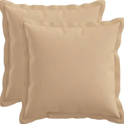 vidaXL Kussen met kussen HOUTEN 2 st Crèmekleurig Faux Linnen