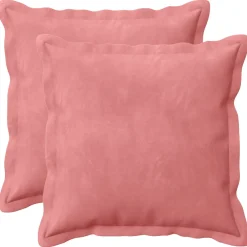 vidaXL Kussen met kussen HOUTEN 2 st Roze fluweel