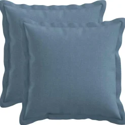 vidaXL Kussen met kussen HOUTEN 2 st Jeans Blauw Faux Linnen
