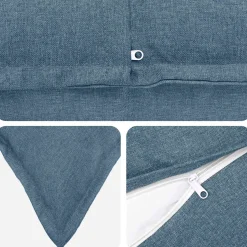 vidaXL Kussen met kussen HOUTEN 2 st Jeans Blauw Faux Linnen
