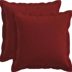vidaXL Kussen met kussen HOUTEN 2 st Wijnrood Faux Linnen