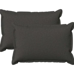 vidaXL Kussen met kussen HOUTEN 2 st Donkergrijs Faux Linnen
