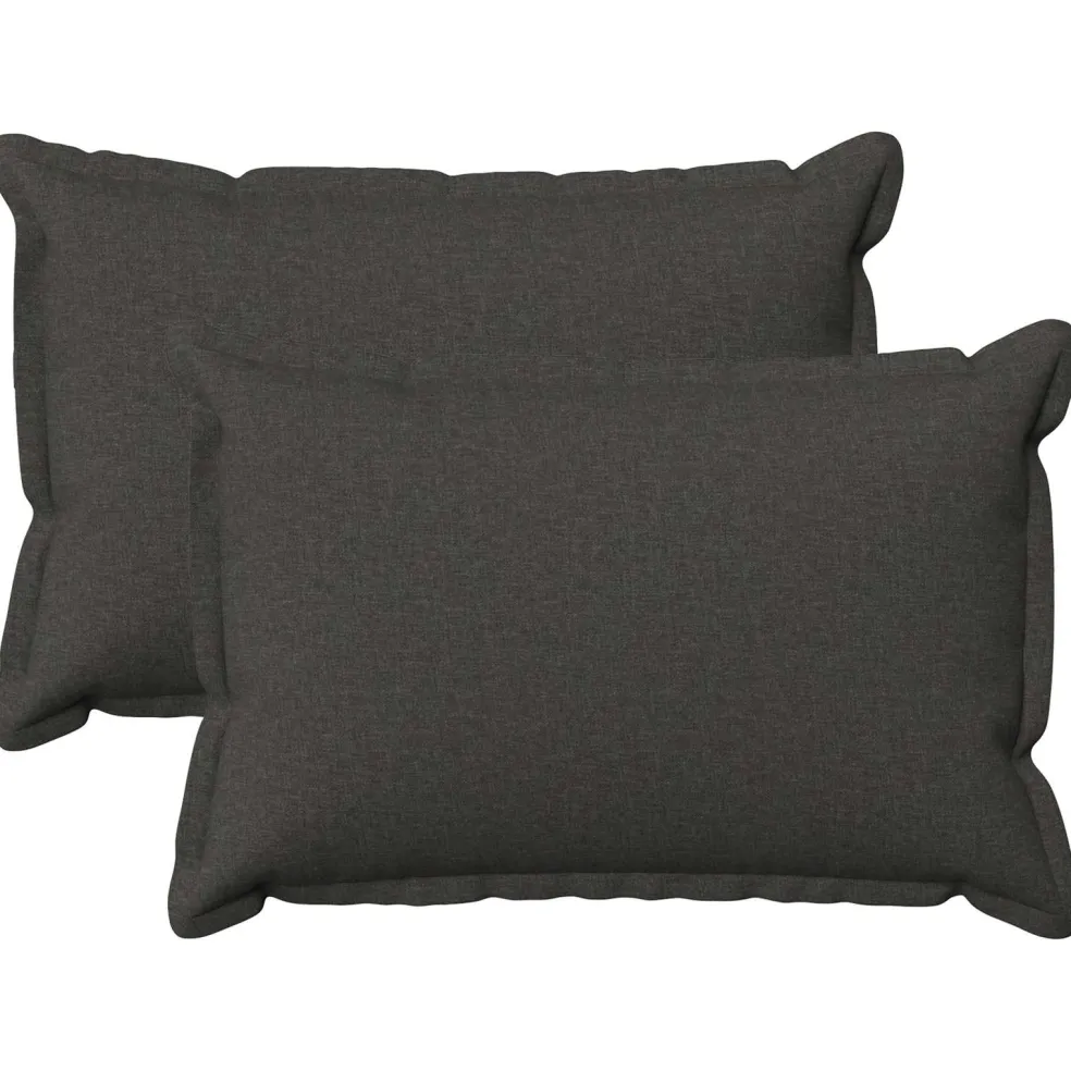 vidaXL Kussen met kussen HOUTEN 2 st Donkergrijs Faux Linnen