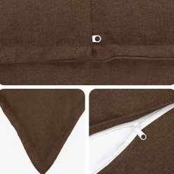 vidaXL Kussen met kussen HOUTEN 2 st Blauw Faux Linnen