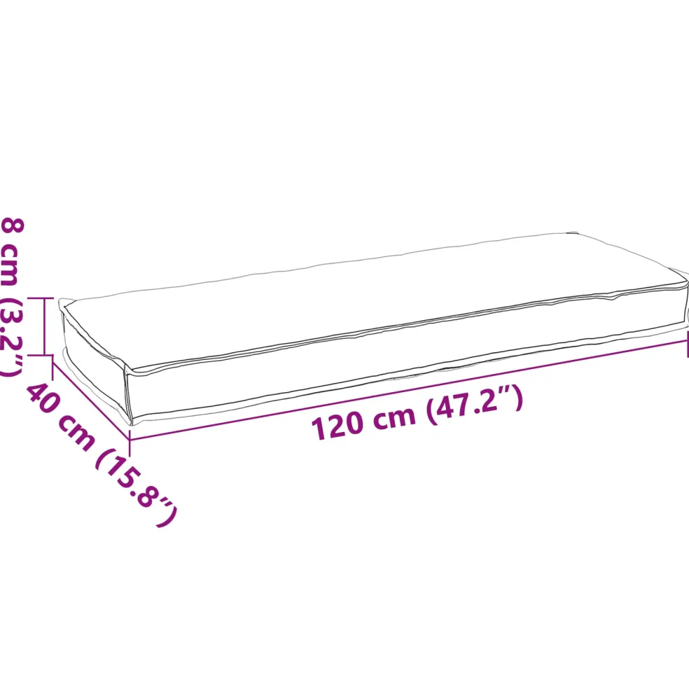 vidaXL Kussen Oxford Stof Grijs 120 x 40 x 8 cm